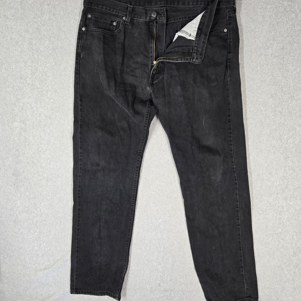 Levi's 505 Men Jeans 38X34 Black Denim Regular Fit Straight Leg 31" Inseam